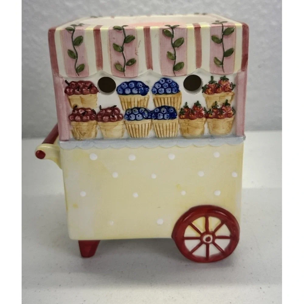 Yankee Candle Fruit Berry Cart Ceramic Tea Light Tart Wax Warmer 6